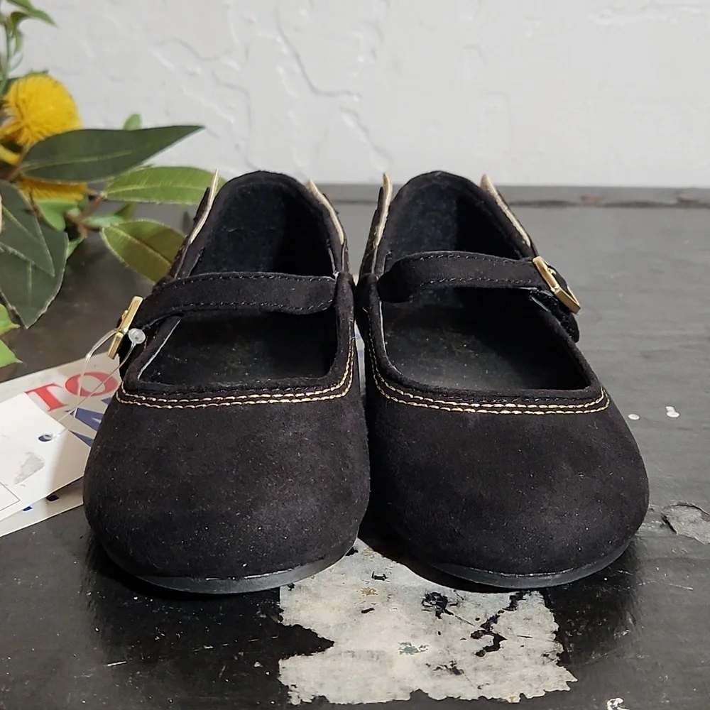 CAT & JACK Black Catlin Gold Wing Mary Jane 8 Toddler